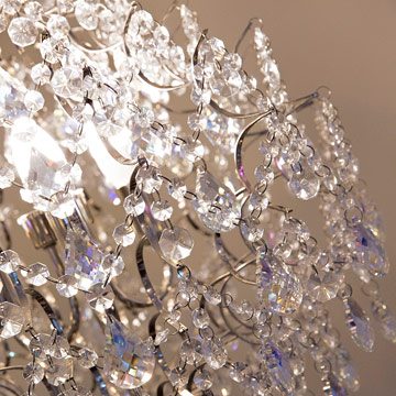 Photo of one of the chandeliers at River Cottage